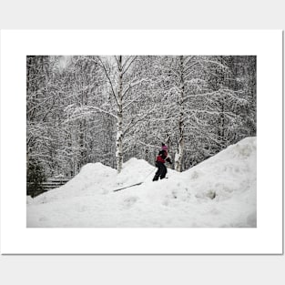 Sledding in Winter Posters and Art